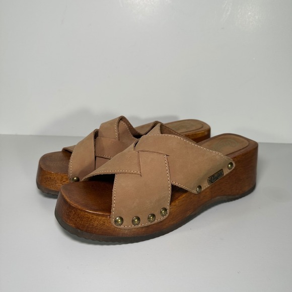 leather candies wooden sandals